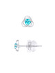 Boucles d'Oreilles Bleu Topaz - Or Blanc