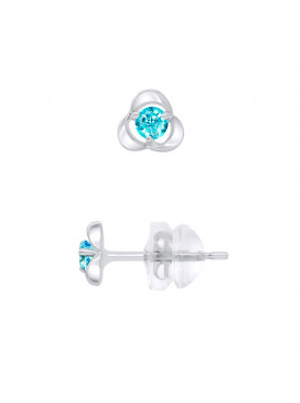 Boucles d'Oreilles Bleu Topaz - Or Blanc