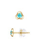 Boucles d'Oreilles Bleu Topaz - Or Jaune