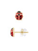 Boucles d'Oreilles Coccinelle Rouge - Or Jaune