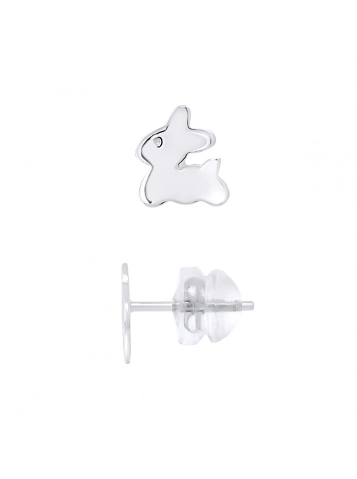 Boucles d'Oreilles lapin - Or Blanc