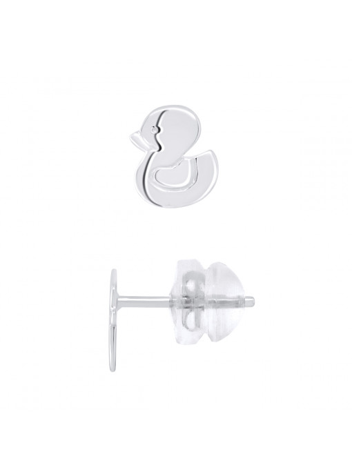 Boucles d'Oreilles Canard - Or Blanc