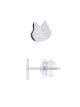 Boucles d'Oreilles Chat - Or Blanc