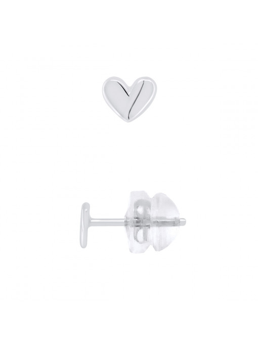 Boucles d'Oreilles Coeur - Or Blanc