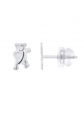 Boucles d 'Oreilles Nounours - Or Blanc