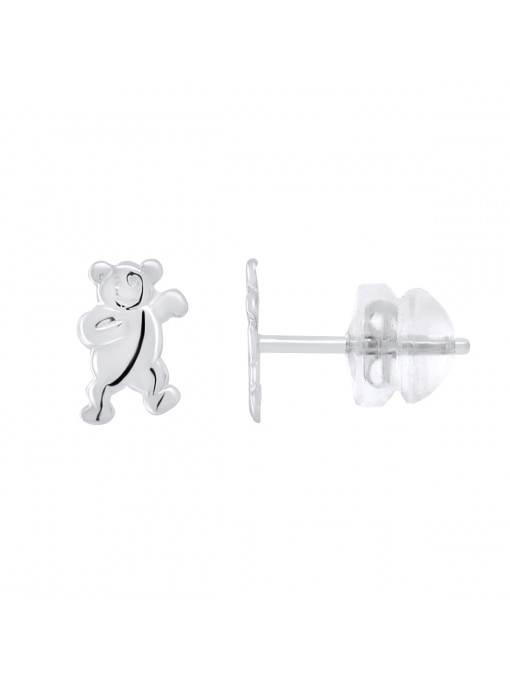 Boucles d 'Oreilles Nounours - Or Blanc