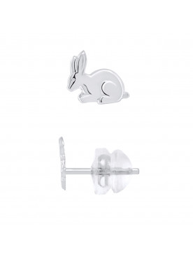 Boucles d'Oreilles lapin - Or Blanc