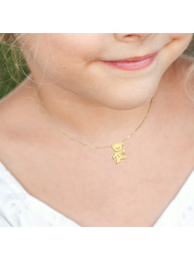 Pendentif Ourson Coeur - Or Jaune