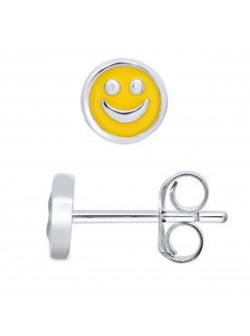 Boucles d'Oreilles Smiley Jaune