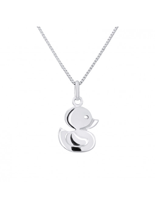 Pendentif Canard - Or Blanc