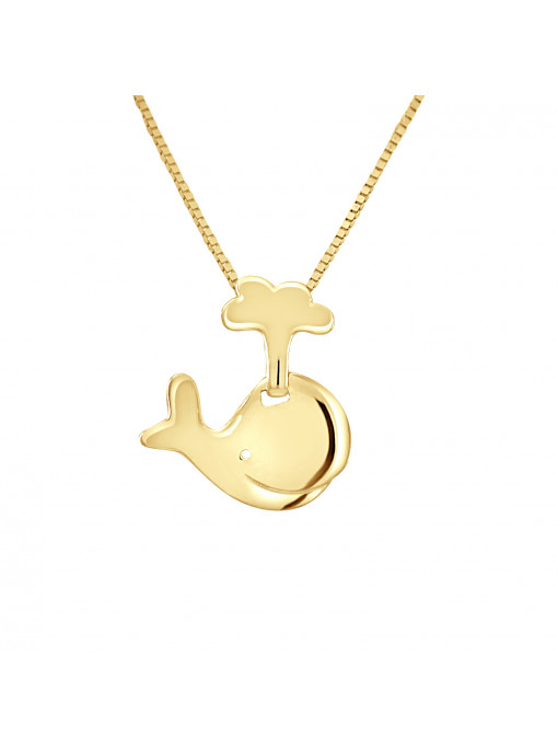 Pendentif Baleine - Or Jaune