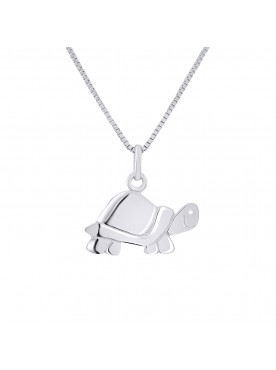 Pendentif Tortue - Or Blanc