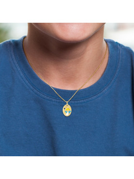 Pendentif Ange Bleu - Or Jaune