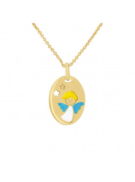 Pendentif Ange Bleu - Or Jaune