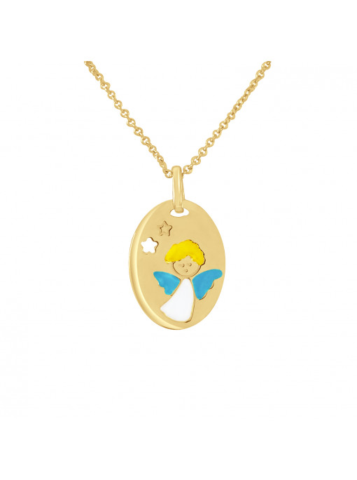 Pendentif Ange Bleu - Or Jaune