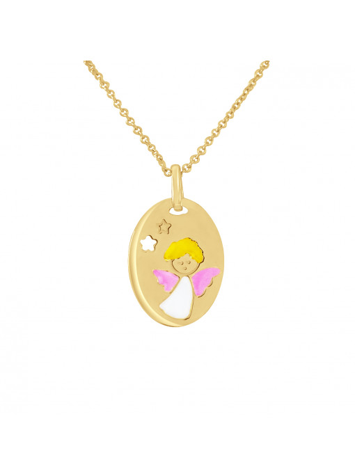 Pendentif Ange Rose - Or Jaune