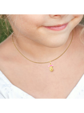 Pendentif TEtine Rose - Or Jaune