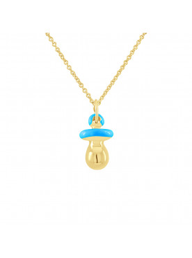 Pendentif TEtine Bleu - Or Jaune