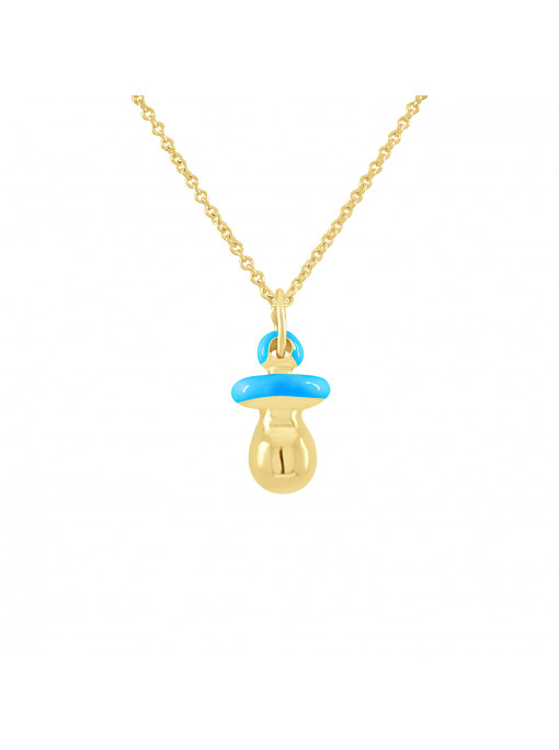 Pendentif TEtine Bleu - Or Jaune