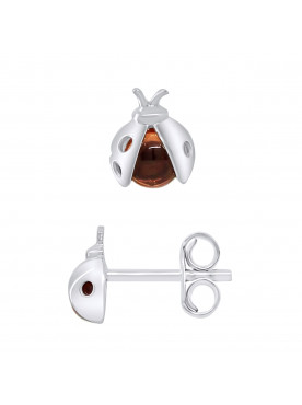 Boucles d'Oreilles Coccinelle Garnet