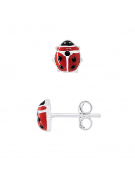 Boucles d'Oreilles Coccinelle Rouge