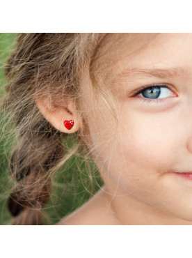 Boucles d'Oreilles Coeur Rouge