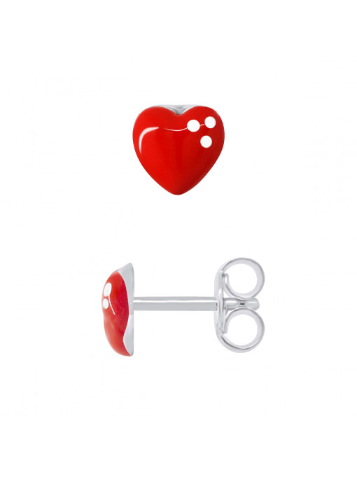 Boucles d'Oreilles Coeur Rouge