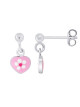 Boucles d'Oreilles Coeur Rose