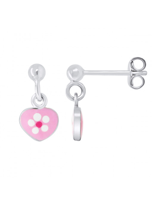 Boucles d'Oreilles Coeur Rose