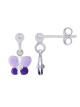 Boucles d'Oreilles Papillon Mauve