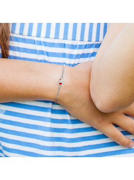 Bracelet Ourson Coeur Rouge